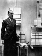 Mondrian nel suo studio a Parigi