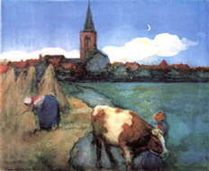 Piet Mondrian, Scena Campestre con Chiesa di San Jakob, 1899
