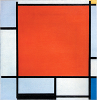 Piet Mondrian, Composition with Large Red Plane, Bluish-Gray, Yellow, Black and Blue, 1922