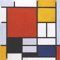 Piet Mondrian, Composition with Large Red Plane, Yellow, Black, Gray and Blue, 1921