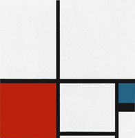 Piet Mondrian, Composition N. I with Red and Blue, 1931