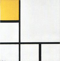 Piet Mondrian, Composition 1 with Yellow and Light Gray, 1930