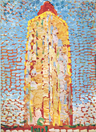 Piet Mondrian, Lighhouse at Westkapelle in Orange, Pink and Blue, 1909-10
