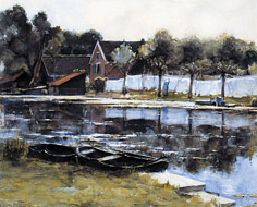 Piet Mondrian, Bucato Steso Lungo il Fiume Gein, 1903